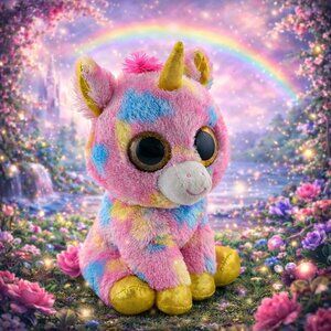 Ty Beanie Boos Fantasia Unicorn Plush – Pastel Rainbow Magic